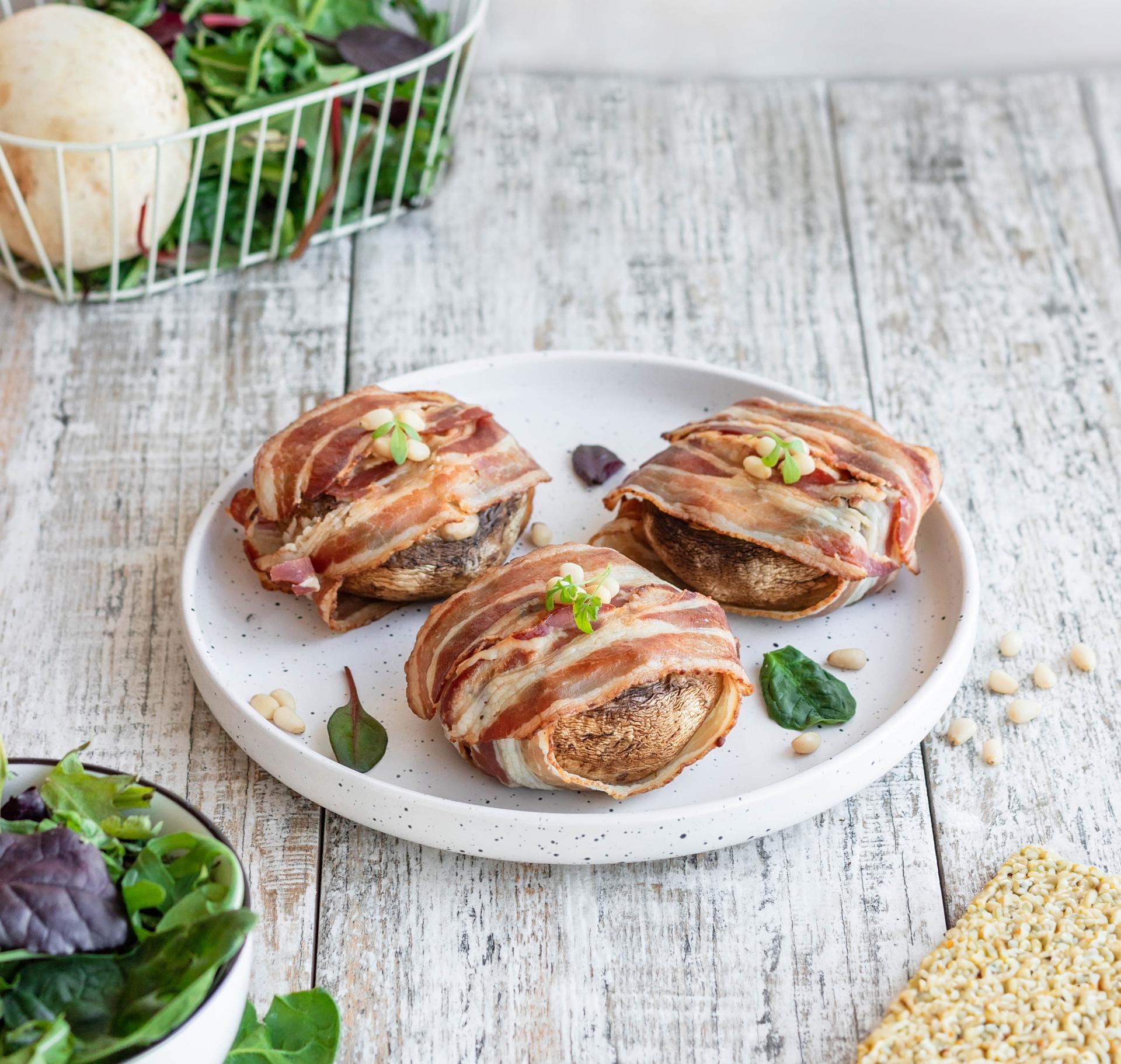 Bacon Wrapped Stuffed Portobello